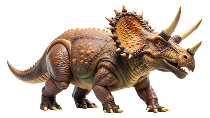 Fototapeta premium Triceratops toy figure, isolated on transparent or white background