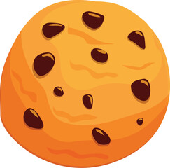 Delicious chocolate chip cookie is fresh out of the oven and ready to eat