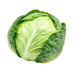 Fototapeta premium Fresh green cabbage on a transparent background