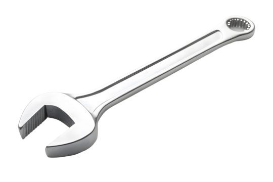Shiny  wrench isolated on a transparent background