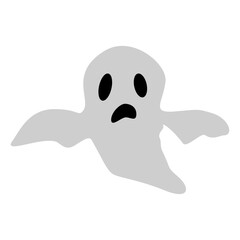 White ghost horror design isolated on white background. Scary ghost face with abstract shape design. Vector illustration of white Halloween ghost party elements.