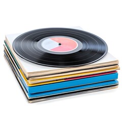 Fototapeta premium Pristine Vinyl Record Isolated on White Background