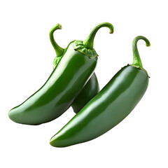 Green peppers on a transparent background
