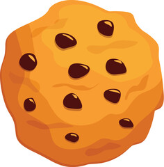 Round cookie with chocolate chips is waiting for you to eat it
