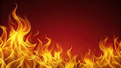 Fototapeta premium Abstract yellow flames on red background