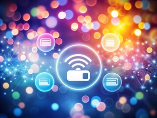 Naklejka premium NFC Payment Icon Set - Contactless Wireless Pay Sign for Modern Transactions