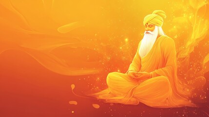 Happy Guru Nanak Jayanti. Abstract Festival Greeting Card Design