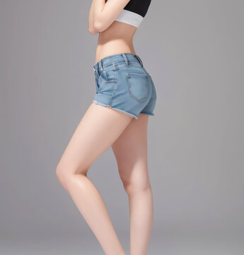 若い日本人女性の美脚モデル