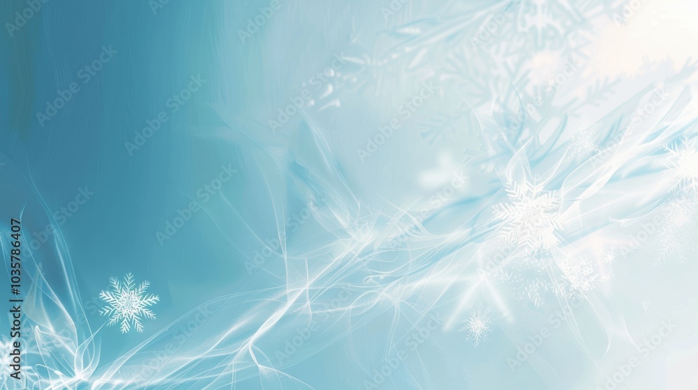 Poster minimalist abstract winter background with subtle frost textures and sleek snowflake designs