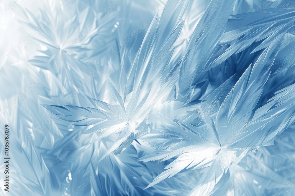 Aufkleber frosty abstract background with crystalline snowflake patterns for winter design and decoration