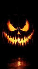 Halloween Pumpkin with Creepy Candlelight Glow