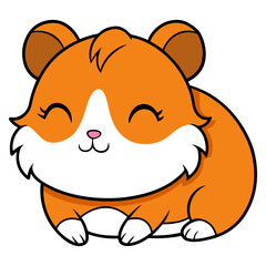 Sleepy Guinea Pig with a Cute Tuft