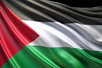 Obraz premium Palestine Curtain Flag Animation with Alpha Matte for Seamless Loop Background Video and Candid Photography