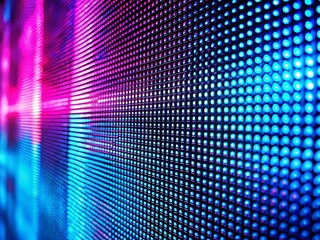 Obraz premium Pixelated LED Screen Background with Tilt-Shift Effect for Digital Displays and Projector Grids