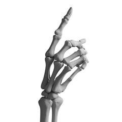 Skeleton Hand Pointing Upward on Transparent Background - Made with Generative AI