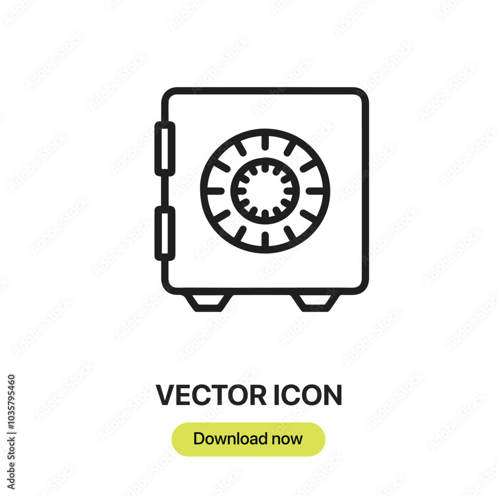 Poster vault icon vector. linear-style sign for mobile concept and web design. vault symbol illustration. p