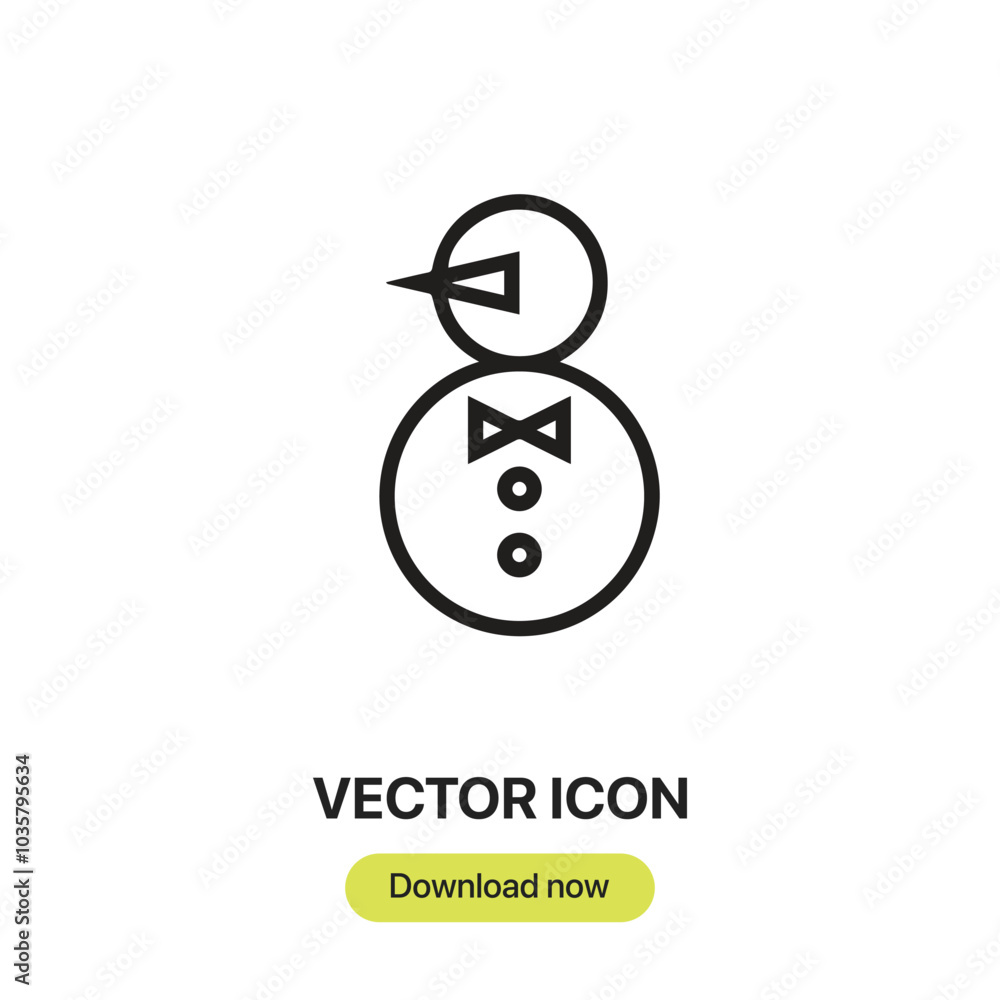 Poster snowman icon vector. linear-style sign for mobile concept and web design. snowman symbol illustratio