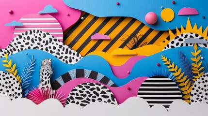 Vibrant and Modern Paper Arts Collage with Abstract Shapes and Bold Colors for Creative and Artistic Projects