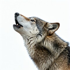 Obraz premium head of a howling wolf, isolated