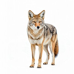 Fototapeta premium gray coyote isolated on white