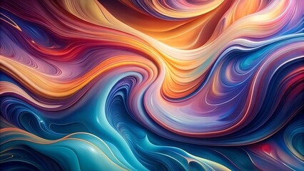 Obraz premium Abstract colorful fluid waves in warm tones background