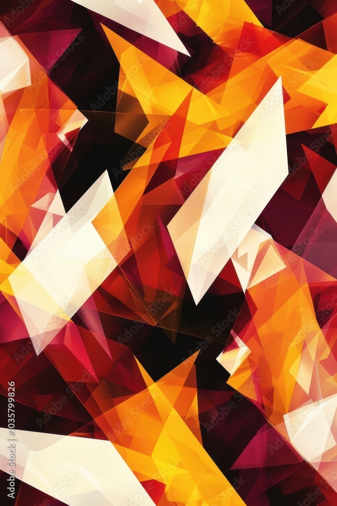 Poster bold geometric autumn abstract background with vibrant angular leaf patterns for fall designs