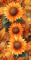fall sunflowers 