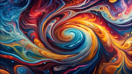 Obraz premium Swirling colorful abstract oil painting.