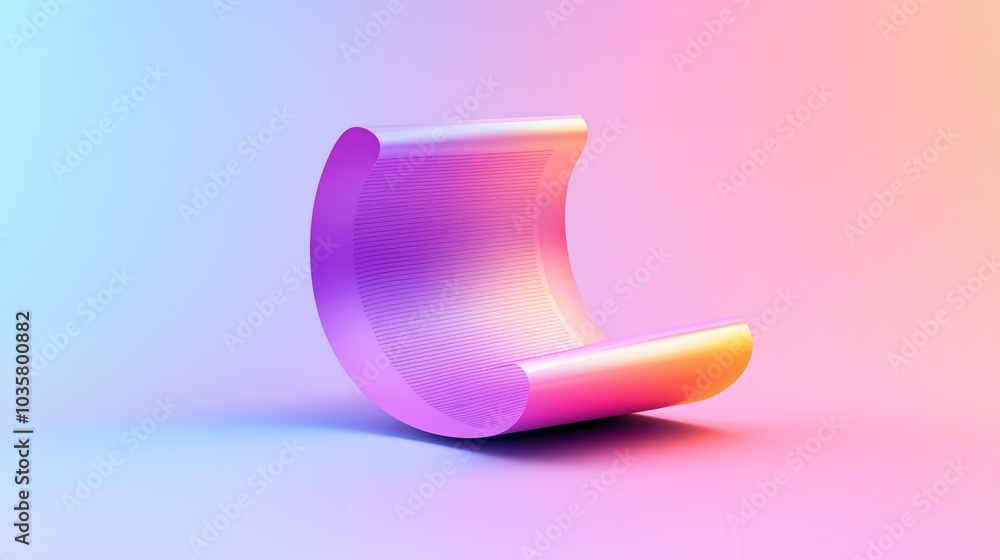 Poster abstract floating shape with gradient colors