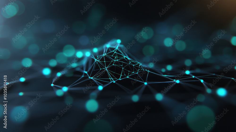 Poster mesmerizing 3d fractal geometry with sharp lines and glowing edges