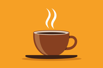 Fototapeta premium Minimalist Coffee Cup Steam Vector Illustration