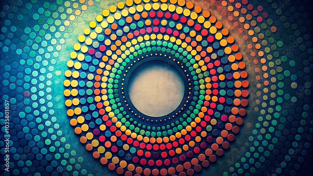 Aufkleber retro color dot circle pattern - vibrant retro design for creative projects and backgrounds
