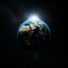 Fototapeta premium the influence of the sun on the earth, the greenhouse effect, the protective layer of the earth's atmosphere