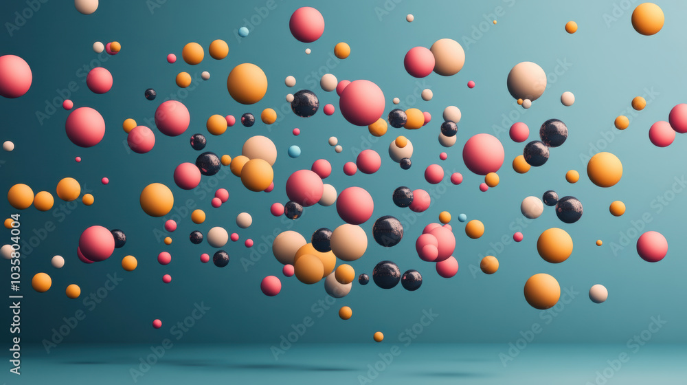 Aufkleber floating colorful spheres create vibrant and dynamic visual experience