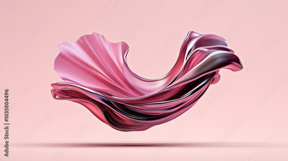 Poster fluid interconnected shapes create stunning visual in soft pink tones