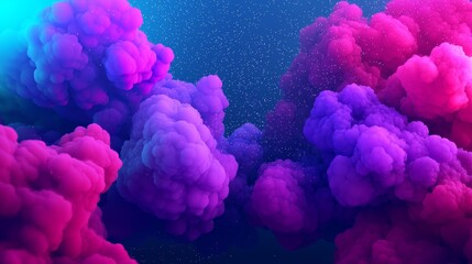 Fototapeta premium A vibrant display of purple and pink clouds against a backdrop of light, creating an ethereal and dreamy atmosphere.