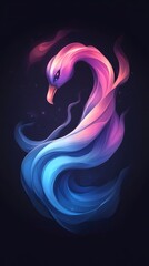  A purple-blue bird with long plumes on its head against a black backdrop Another bird, half blue and pink, perched atop its head