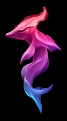  A black background with a pink, blue, and purple swirl on the left side, and a separate black background with a red and blue swirl on the right side