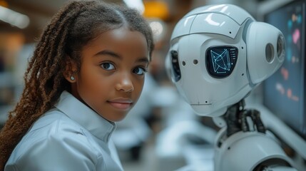 school student actively engaging with ai technology in a bright classroom utilizing machine learning tools on their computer showcasing innovation in education and the future of learning