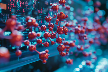  AlphaFold Protein Visualization on Computer Screen Close-Up of Computational Science