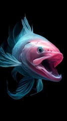 Fototapeta premium A fish with its mouth widely opened