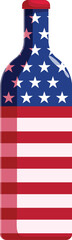 Obraz premium Wine bottle showcasing the american flag design, perfect for representing american holidays or events