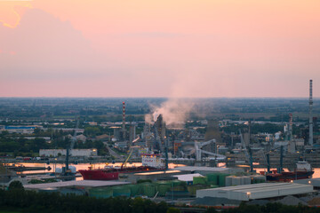Industrial and port area of Ravenna ,chemical and petrochemical pole,thermoelectric,metallurgical...