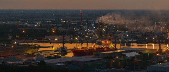 Industrial and port area of Ravenna ,chemical and petrochemical pole,thermoelectric,metallurgical...