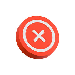 Fototapeta premium deleted icon, cancel symbol 3d red color