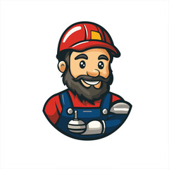 simple logo of a plumber , on a white background