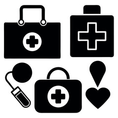 Medical and health care icon set vector illustration.

