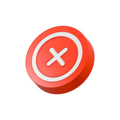 Fototapeta premium deleted icon, cancel symbol 3d red color