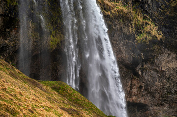 Obraz premium nature sceneries in the area surrounding the Seljalandsfoss waterfall, Iceland