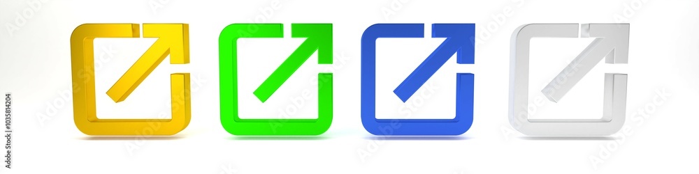 Poster colorful open in new window icon isolated on white background. open another tab button sign. browser